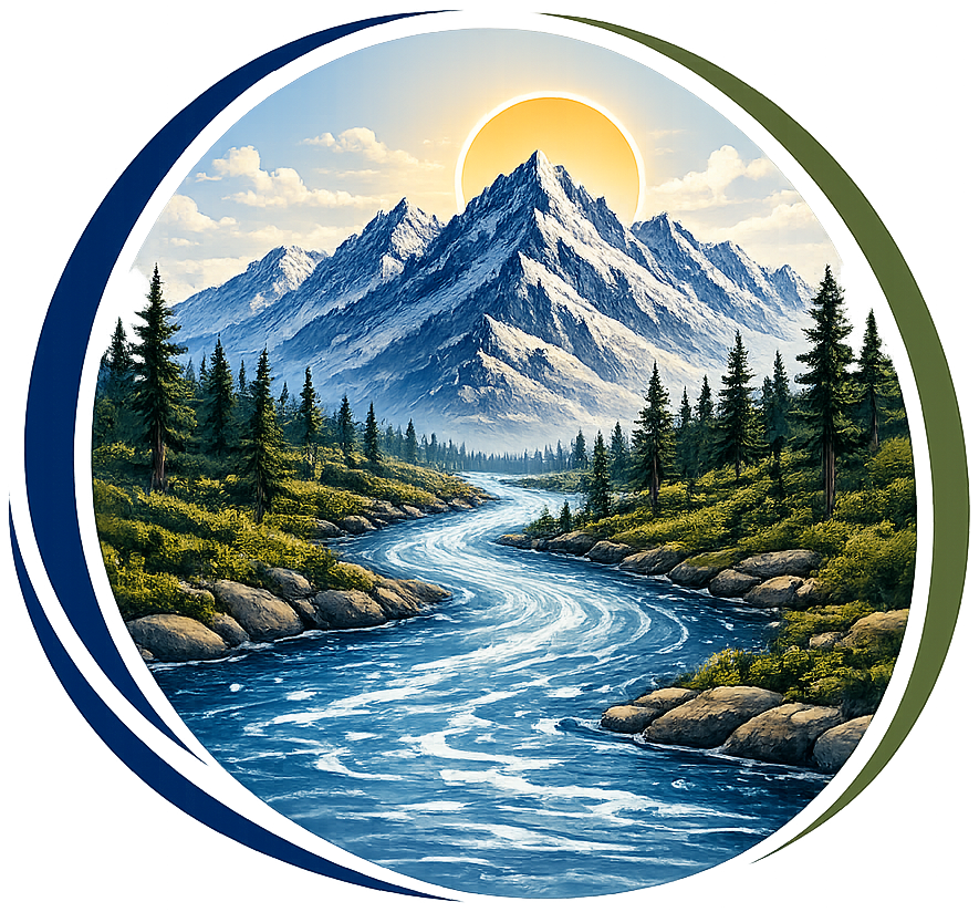 The Stillridge Group mountain and river graphic